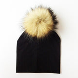 BEABY - Bonnet avec Pompon pour Bébé Accessoires Enfant Noir - Pompon Foncé - Parents Sereins