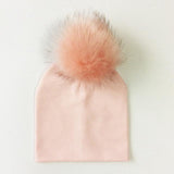 BEABY - Bonnet avec Pompon pour Bébé Accessoires Enfant Saumon - Pompon Saumon - Parents Sereins