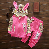 Ensemble 2 Pièces - Sweat à Capuche Lapin & Pantalon Ensemble - Vêtements Enfant Bébé Rose / 6M - Parents Sereins