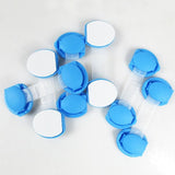 Lot de 10 bloque-placard/tiroir à glissière Sécurité Enfant Bleu 10 cm - Parents Sereins