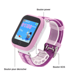 Montre GPS pour enfant avec écran tactile couleur & jeux d'apprentissage Montre GPS Enfant Rose avec film de protection / Alphabet Latin - Parents Sereins