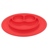 PLATY™ - Assiette Anti-Dérapante Accessoires Enfant Rouge Vif - Parents Sereins