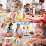 POCH'EAT - Station de Conditionnement pour Gourde Repas de Bébé Station de Conditionnement pour Gourde Repas Bébé Standard - ÉPUISÉ / + 10 Gourdes (Gratuit) - Parents Sereins