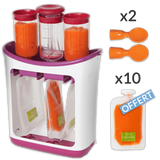 POCH'EAT - Station de Conditionnement pour Gourde Repas de Bébé Station de Conditionnement pour Gourde Repas Bébé Standard - ÉPUISÉ / + 10 Gourdes (Gratuit) - Parents Sereins