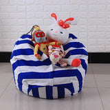 StuffSit - Pouf de Rangement pour Peluches Jouet Enfant M (1,4m) / Bleu (bientôt épuisé) - Parents Sereins