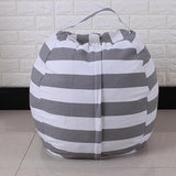 StuffSit - Pouf de Rangement pour Peluches Jouet Enfant M (1,4m) / Gris - Parents Sereins