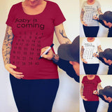 T-Shirt de Grossesse - Baby Is Coming T-Shirt de Grossesse Gris / S - Parents Sereins
