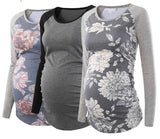 Tunique de Grossesse Tunique de Grossesse Pack de 3 (Floral Rose, Gris, Floral Rose) - Raglan / S - Parents Sereins