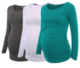 Tunique de Grossesse Tunique de Grossesse Pack de 3 (Gris, Blanc, Vert d'Eau) / S - Parents Sereins